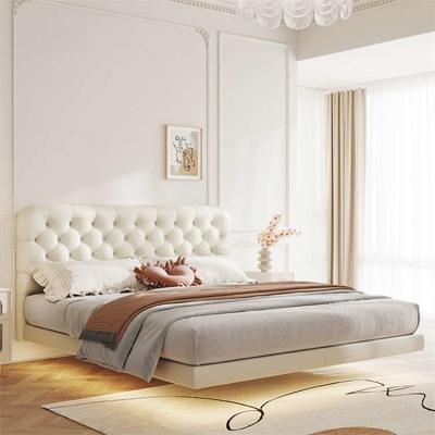 China CORDIAL Bedroom Furniture Set Solid Wood Bed With Fabric Upholstery And Polymeric Sponge for sale