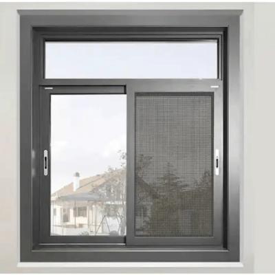 China Wood Crate Packing Aluminum Sliding Window with Double Pane Tempered Clear Glass for sale