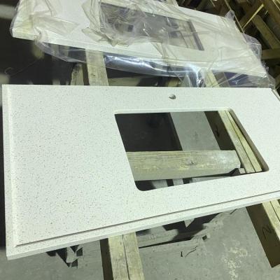 China OEM High Stain Resistance Quartz Stone Kitchen Countertop With Sink for sale