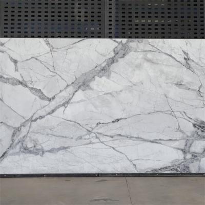 China Heat Resistant Porcelain Marble Glossy Sintered Stone Slab Tile 6mm 12mm for sale