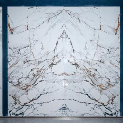 China 3200x1600mm Porcelana polida vidrada Chapa de pedra sinterizada para decoração de parede do quarto à venda
