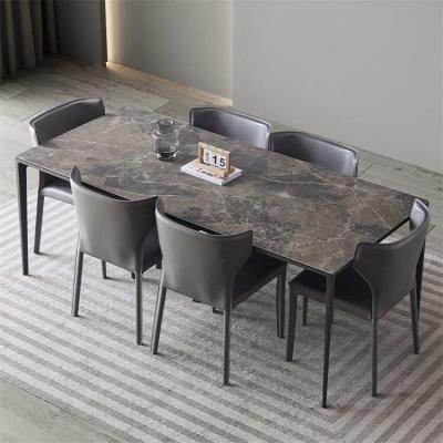China Marble / Sintered Stone / Quartz Stone Dining Table 6 Seater Luxury for sale