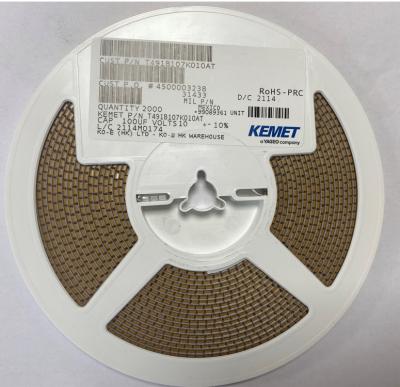 Chine Condensateur au tantale moulé T491B107K010AT 100uF Condensateurs électroniques 1.2Ohm à vendre