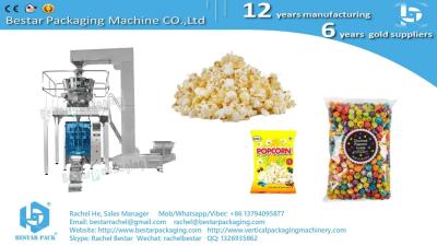 China Popcorn snack automatic packaging machine full set stainless steel frame for sale
