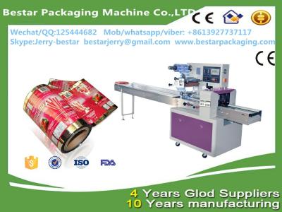 China Flexible packaging aluminium foil roll film for egg roll with bestar pillow packaging machineBST-250B for sale