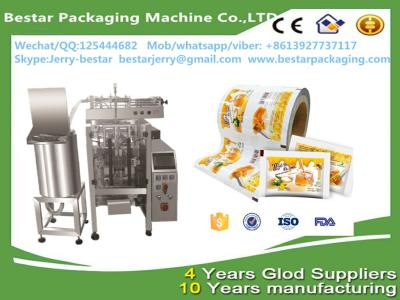China Food grade food packaging plastic film roll for water sachet 500ml & bestar packaging machine for sale