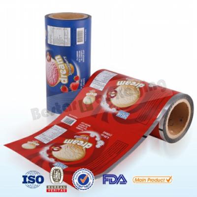 China Food plastic film for ice cream packing.Food packaging plastic roll film with bestar packaging machine for sale