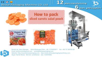 China How to pack sliced carrots salad pouch [Bestar] packing machine with dimple surface weigher for sale