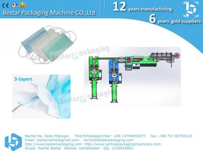 China Automatic Non-woven surgical mask making machine, one-to-two plane for sale