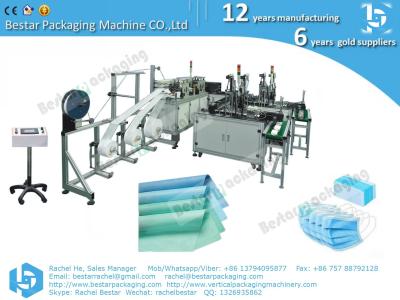 China 3-layers melt-blown fabric medical mask producing machine, fully automatic high capacity for sale