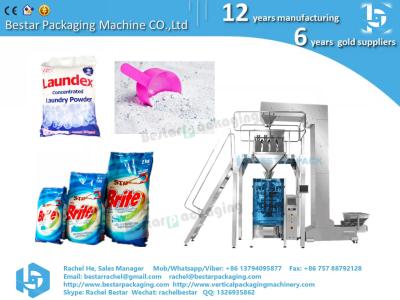 China Detergent powder VFFS packing machine 500g pouch bag with EU standard holes for sale