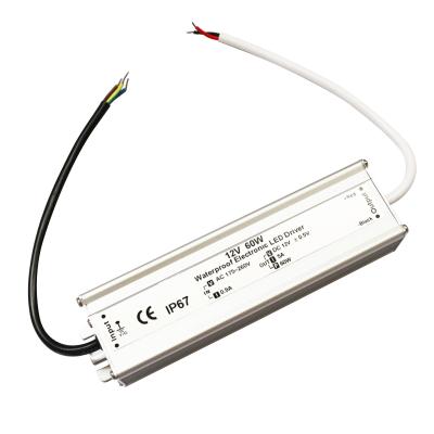 China Practical 60W Waterproof LED Power Supply Driver IP67 Durable for sale