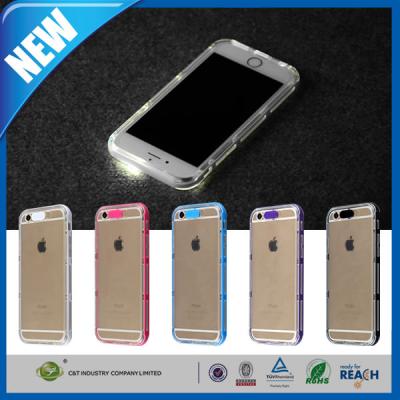 China Transparent LED Flash iPhone 6 Plus Protection Case Stylish Soft TPU for sale