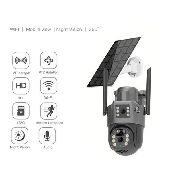 Quality FCC 1080P Low Power Wifi Solar Camera With Solar Panel Battery Rainproof for sale