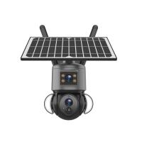 Quality 6MP Resolution 4G Solar Powered Security Camera Dual Lens Dual Linkage for sale