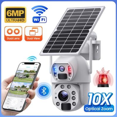 China Low Power Consumption WIFI Solar Camera Dual View 10X Zoom Linkage for sale