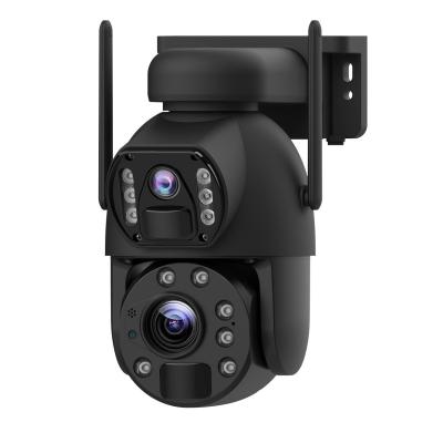 중국 듀얼 뷰 듀얼 렌즈 4G 태양 전력 CCTV 카메라 6MP 스마트 알람 판매용