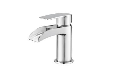 China Single Lever Monobloc Chrome Brass Basin Mixer For Bathroom T8112MW for sale