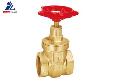 China Female X PTFE Brass Gate Valve ISO9001 Red Aluminum Handle for sale