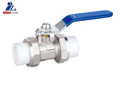 China PVC 20mm Double Union Brass Ball Valve Ppr Pipe Nickel Plated for sale