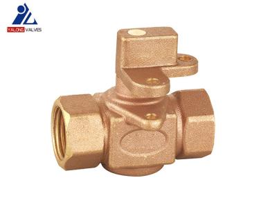 China F X F Brass Ball Valve Cw617n 15mm Lockable Handle Nature Color for sale