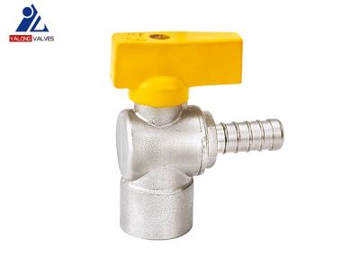 China PTFE Female Gas Hose Valve Connector 1.6MPa Yellow Zinc Handle for sale