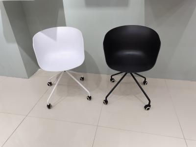China 49.5cm 83cm Plastic Rolling Office Chair Black Rolling Conference Room Chairs for sale