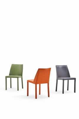 China Living Room PU Dining Chairs Tear Resistant Green Fabric for sale
