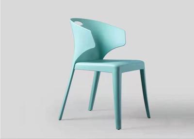 China Ergonomic Curve Coloured Plastic Dining Chairs With Arms Nordic Style for sale