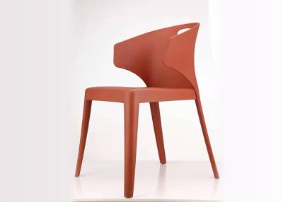 China Red Coloured Plastic Dining Chairs Stain Resistant Nordic Style for sale