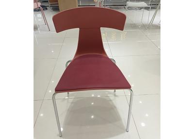 China Red Stackable Dining Room Chairs 50cm 80cm Cloth Covered for sale