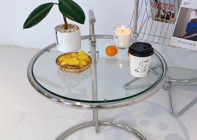 China 60cm Stainless Steel Glass Coffee Table Transparent Lift Top Cocktail Table for sale