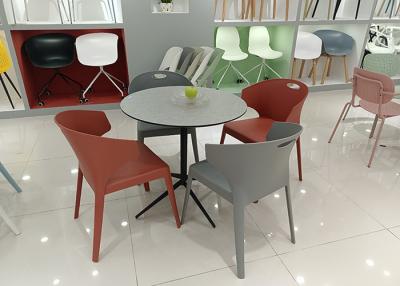 China Steel Base Living Room Coffee Table OEM Grey Round Dining Table Set for sale
