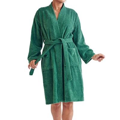 中国 Wholesale Men Women Kimono Robes Cotton Lightweight Jersey Long Calf Length Robe Knit Bathrobe 販売のため