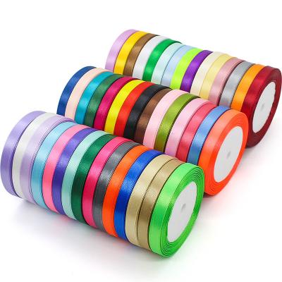 China Single Face Assorted Polyester Nylon Satin Ribbon 100 Yards 3mm-10mm for sale