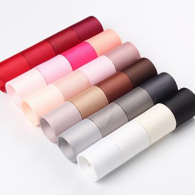 China 3mm-100mm Solid Assorted Color Polyester Grosgrain Ribbon for Gift Wrapping and DIY Craft for sale