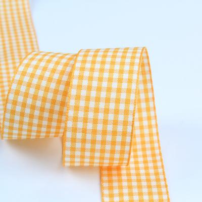 China 2.5cm Polyester Plaid Ribbon for Gift Packing and Chocolate Box Ribbon Bow Decoration for sale