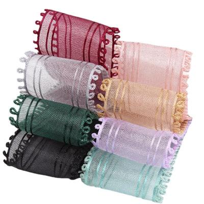 China 16mm-38mm Rolls Of Organza Ribbon Double Circle Edge Red Sheer Ribbon for sale