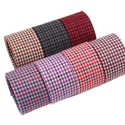 China Polyester Red Houndstooth Ribbon 10mm-40mm Satin Poly Ribbon for sale