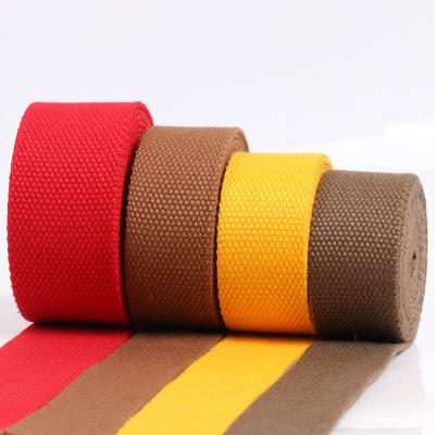 China Red Brown Polyester Cotton Ribbon Tape For Bags And Suitcases Handle for sale