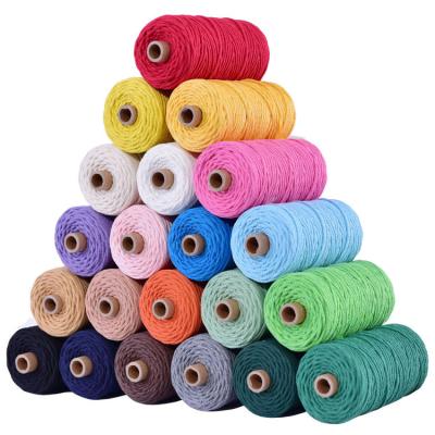 China Green 3 Strand Twisted Nylon Rope 3mm Macrame Braided Cotton Rope for sale