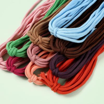 China Blue Brown 6mm Braided Cotton Rope For Garment Drawstring for sale