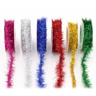 China Shinny Wired Wrapping Paper Rope 100m Paper Twist Rope Rose Silver for sale