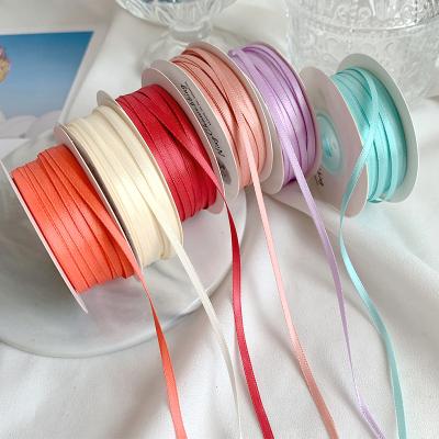 China 3mm Polyester Satin Ribbon Double Face High Density Satin Finish Poly Ribbon for sale