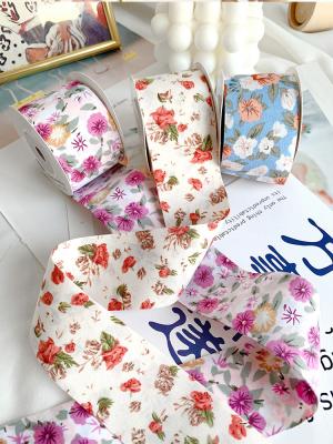 China Bow Personalised Printed Ribbon 40mm Floral Printed Ribbon for sale