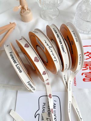 China Cinturón de algodón impreso de 13 mm Cinturón de embalaje artesanal para regalo en venta