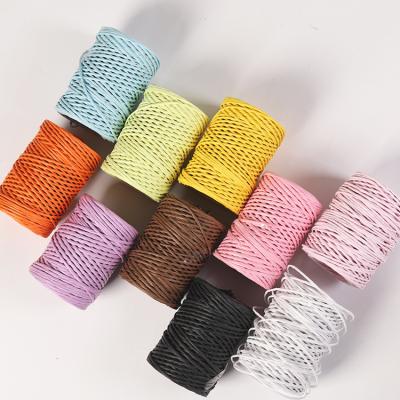 China Iron Wired 2mm Paper Rope Eco DIY Twisted Paper Cord Biodegradable for sale