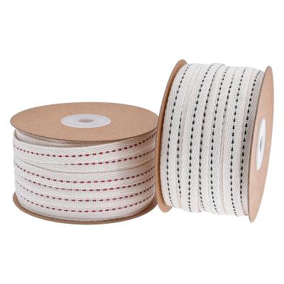 China 10mm*50y Cotton Stitched Edge Ribbon ISO9001 Custom Cotton Ribbon for sale