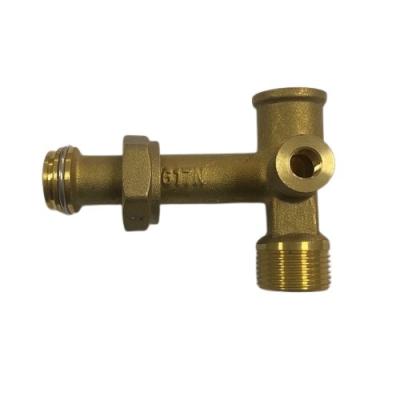 China Steel CNC Machining Parts Cross Brass Valve For Solar Circulation Pump for sale