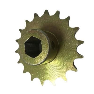 China OEM Sand Casting Mold Parts Yellow Zinc Plated Cast Iron Sprocket For Seeder Parts for sale